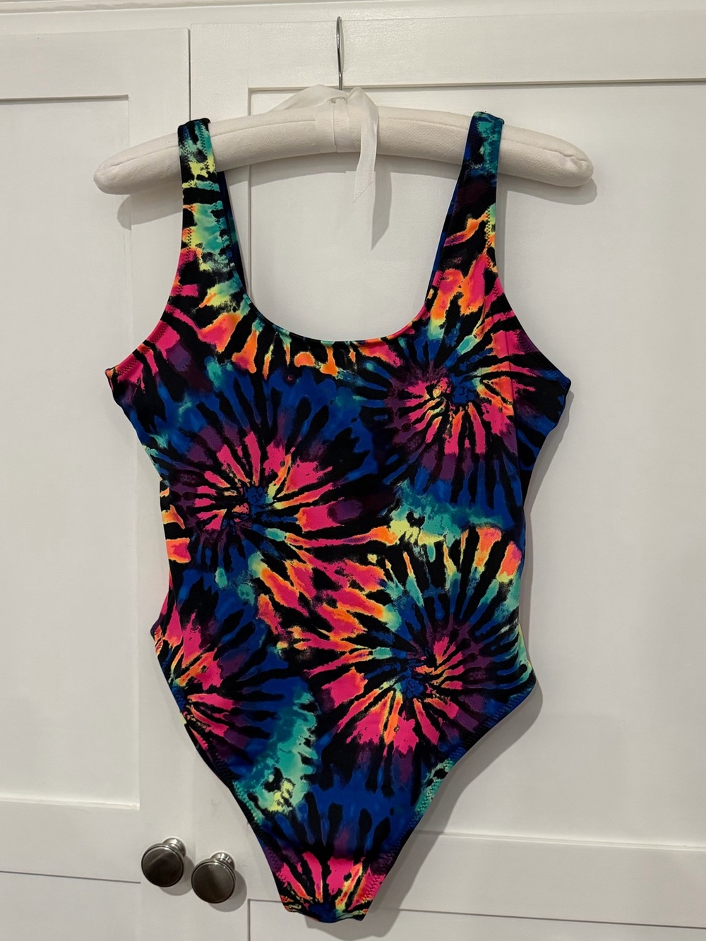 Victoria’s Secret PINK Neon and Black Tie Dye Print One Piece